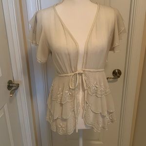 COPY - Betsey Johnson White Chiffon Blouse